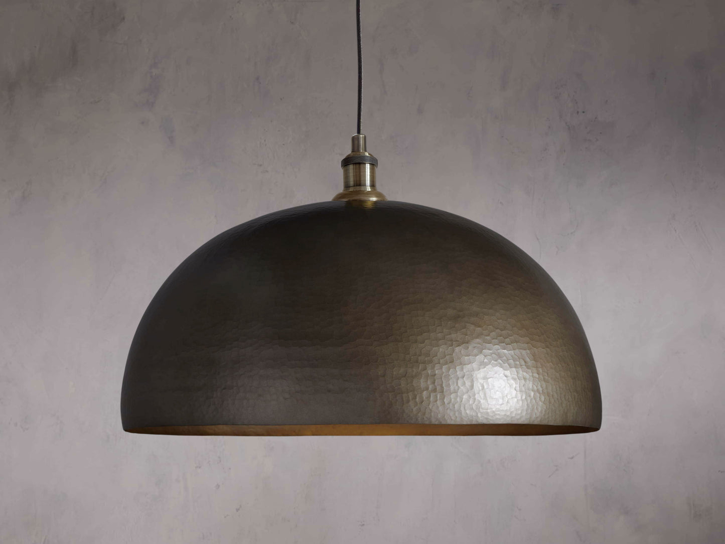 Hammered Bronze Dome Pendant Light