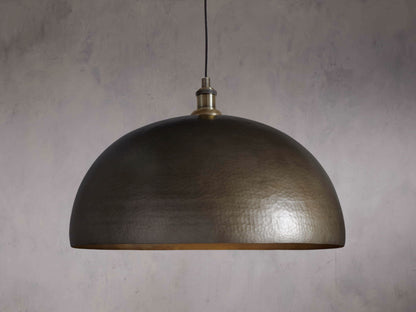 Hammered Bronze Dome Pendant Light