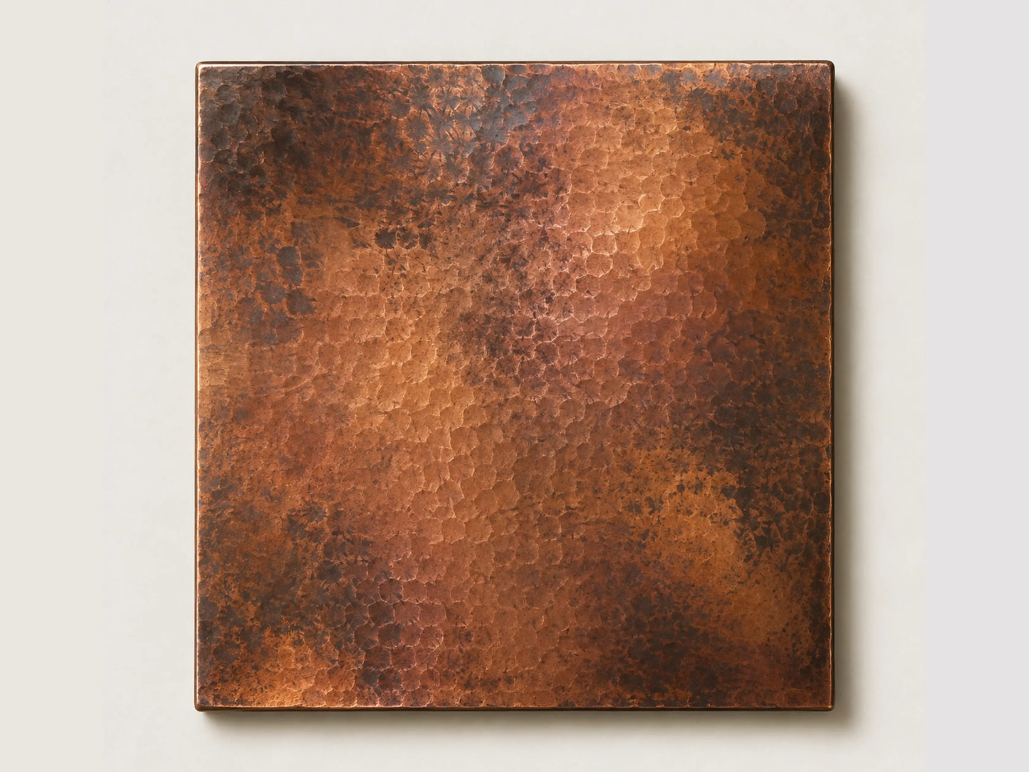 Oxidized Copper — Hammered Finish Sample