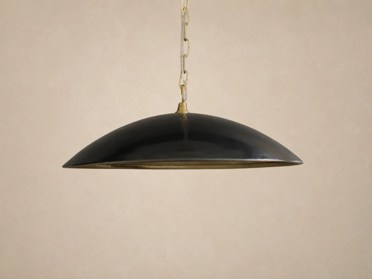 Low Profile Black and Brass Pendant