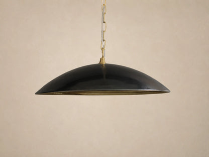 Low Profile Black and Brass Pendant