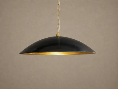 Low Profile Black and Brass Pendant