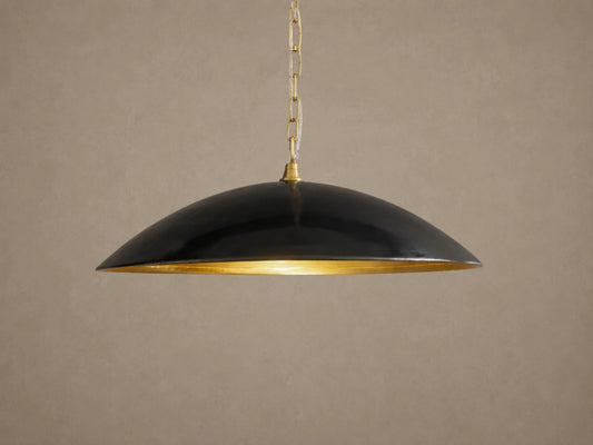 Low Profile Black and Brass Pendant