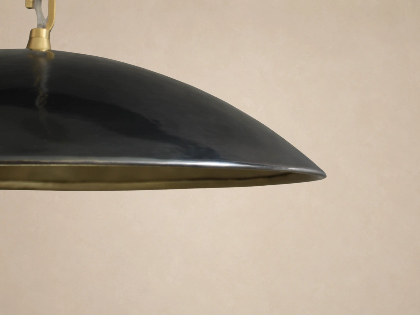 Low Profile Black and Brass Pendant