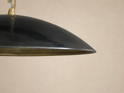Low Profile Black and Brass Pendant