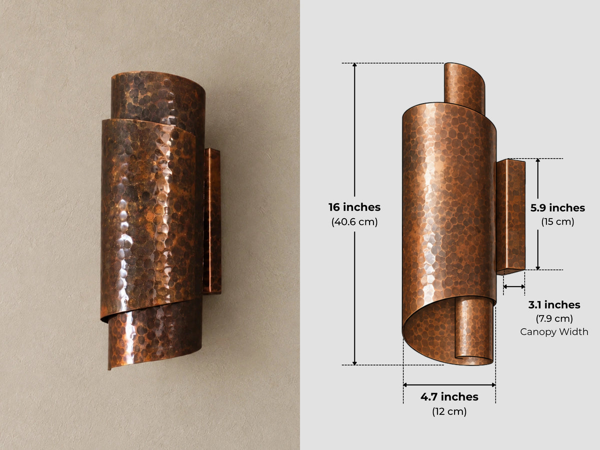 Spiral Copper Wall Sconce