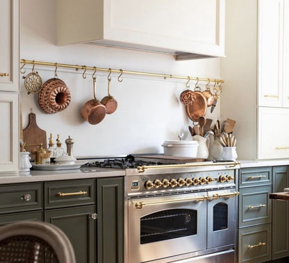 Unlacquered Brass Kitchen Hanging Rail